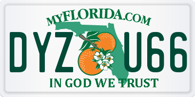 FL license plate DYZU66