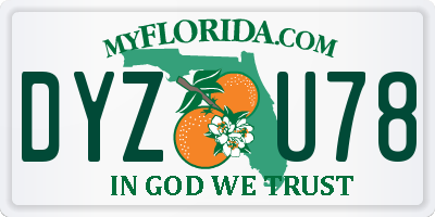 FL license plate DYZU78
