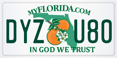 FL license plate DYZU80
