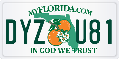 FL license plate DYZU81
