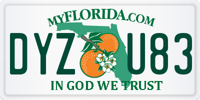 FL license plate DYZU83