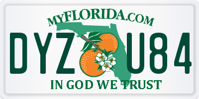 FL license plate DYZU84