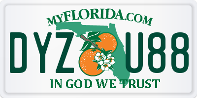 FL license plate DYZU88