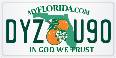 FL license plate DYZU90