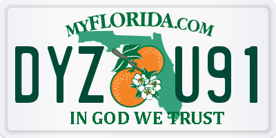 FL license plate DYZU91