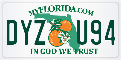 FL license plate DYZU94