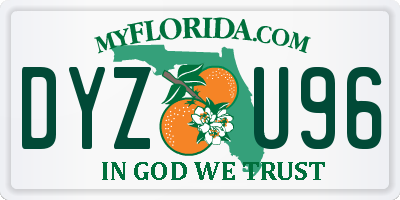 FL license plate DYZU96