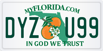 FL license plate DYZU99