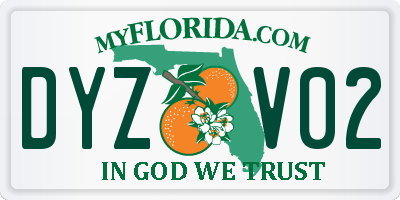 FL license plate DYZV02