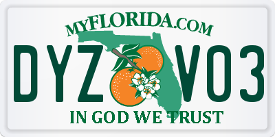 FL license plate DYZV03