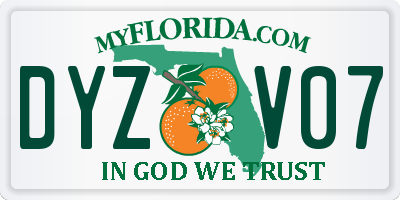 FL license plate DYZV07