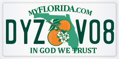 FL license plate DYZV08
