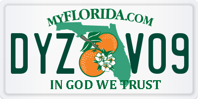 FL license plate DYZV09