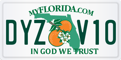 FL license plate DYZV10