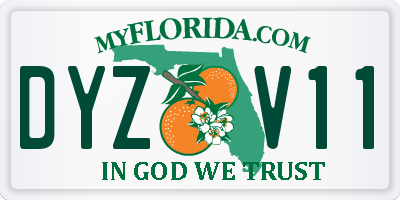 FL license plate DYZV11