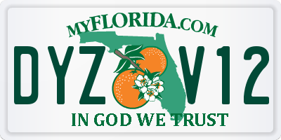 FL license plate DYZV12