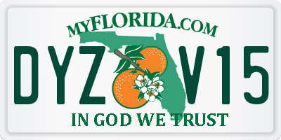 FL license plate DYZV15