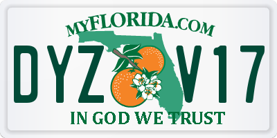 FL license plate DYZV17