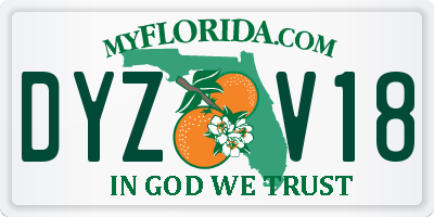 FL license plate DYZV18