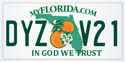 FL license plate DYZV21