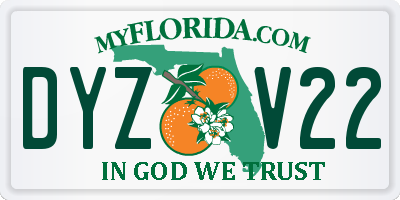 FL license plate DYZV22