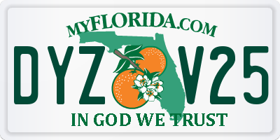 FL license plate DYZV25
