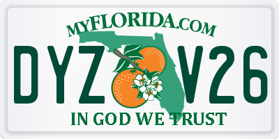FL license plate DYZV26