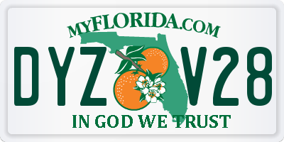 FL license plate DYZV28