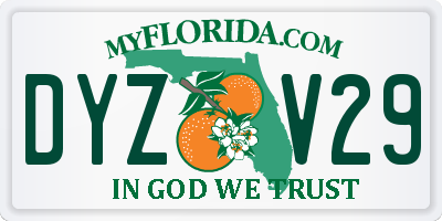 FL license plate DYZV29