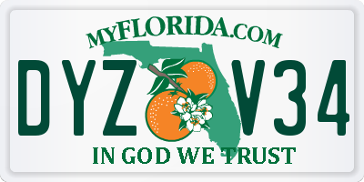 FL license plate DYZV34