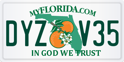 FL license plate DYZV35