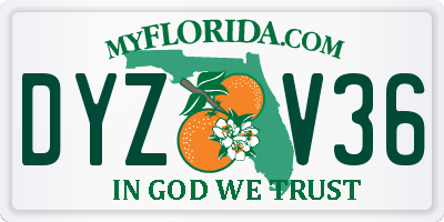 FL license plate DYZV36