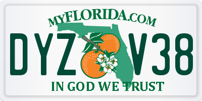 FL license plate DYZV38