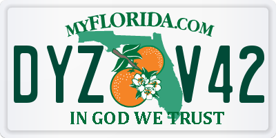FL license plate DYZV42