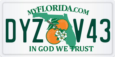 FL license plate DYZV43