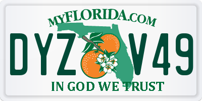 FL license plate DYZV49