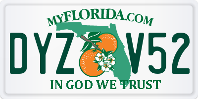 FL license plate DYZV52