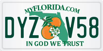 FL license plate DYZV58