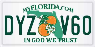 FL license plate DYZV60