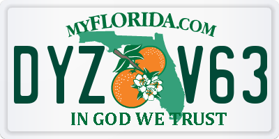 FL license plate DYZV63