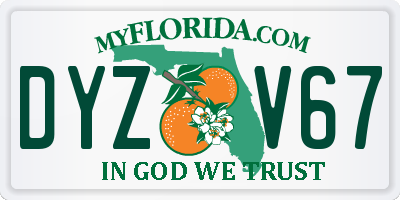 FL license plate DYZV67