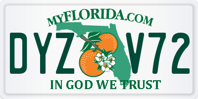 FL license plate DYZV72