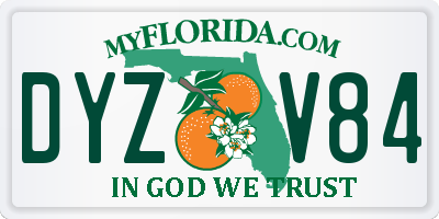 FL license plate DYZV84