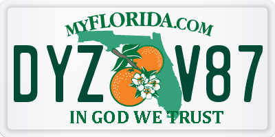 FL license plate DYZV87