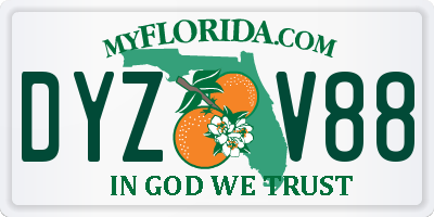 FL license plate DYZV88