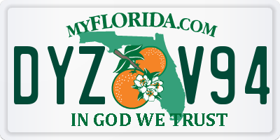 FL license plate DYZV94
