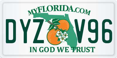 FL license plate DYZV96