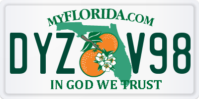FL license plate DYZV98