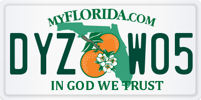 FL license plate DYZW05
