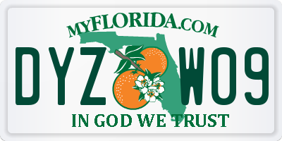 FL license plate DYZW09